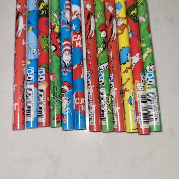 NEW 2011 Dr Suess Lead Pencils Lot Of 22 - 11 Different Designs Cat In The Hat - Picture 3 of 6